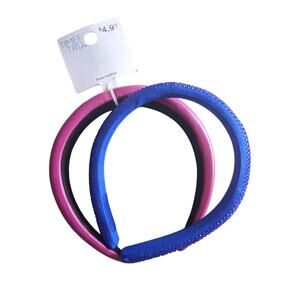 Time & Tru Set of 2 headbands pink and blue